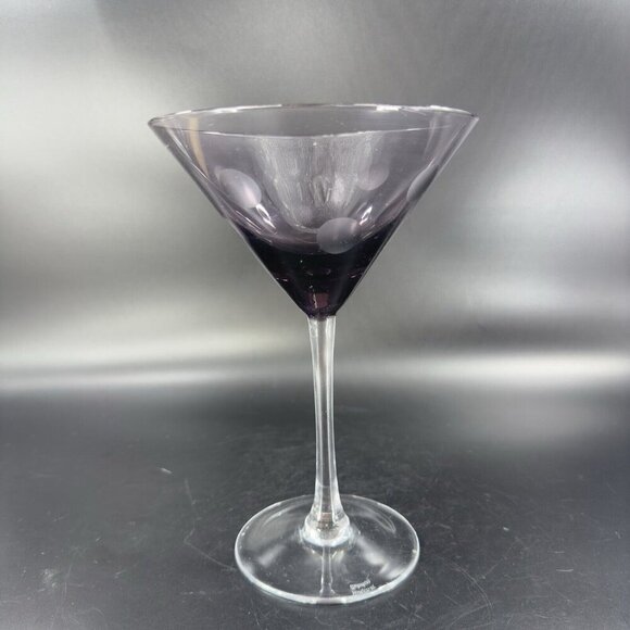 Waterford Marquis POLKA DOT Purple Amethyst Martini Glass Drinking Crystal - Picture 7 of 13